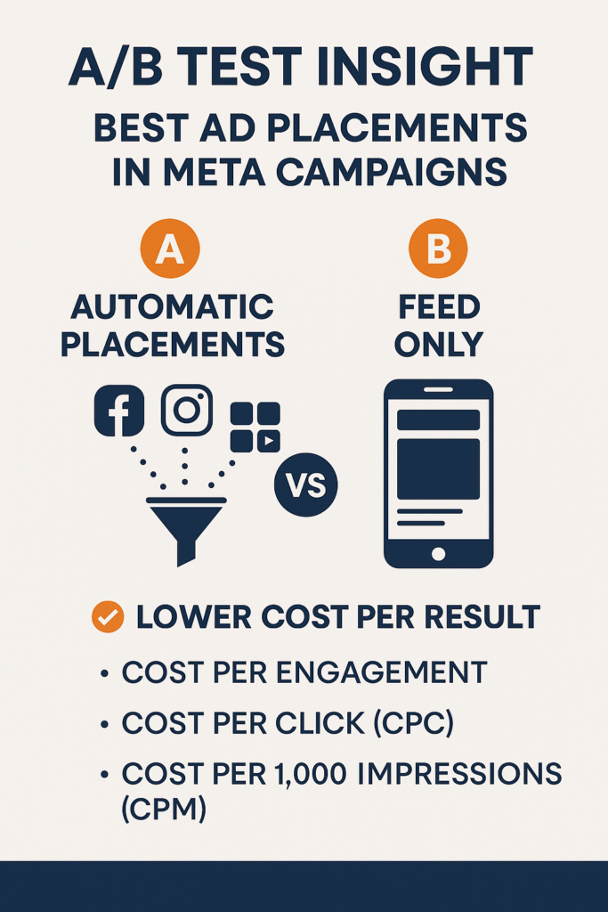 What is the best advertising placement in meta campaigns? A/B Test Insight​